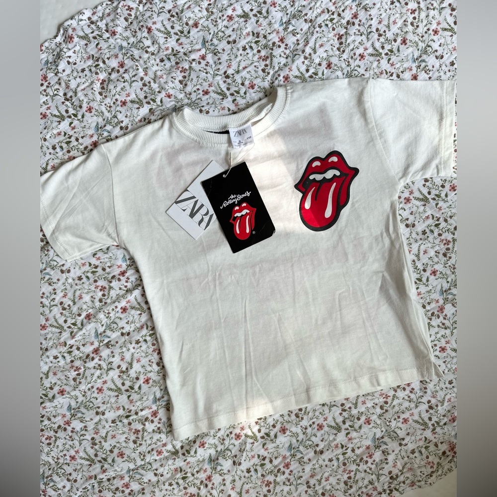 NWT Zara Rolling Stones Short Sleeve T-Shirt | 5T/5Y(4/5-5/6)